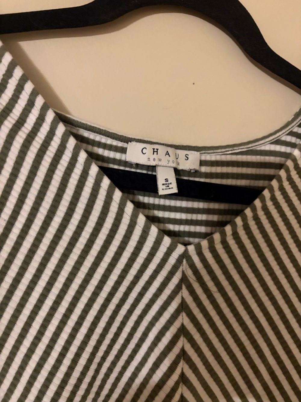 Chaus Black & White Asymmetrical Striped V-Neck Dress - Picture 2 of 3